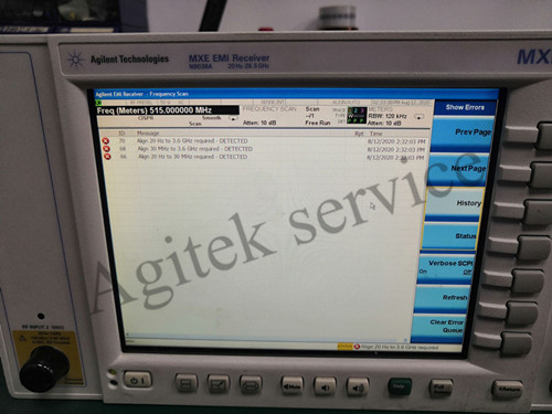 是德频谱分析仪N9038A维修GPIB无法连接故障